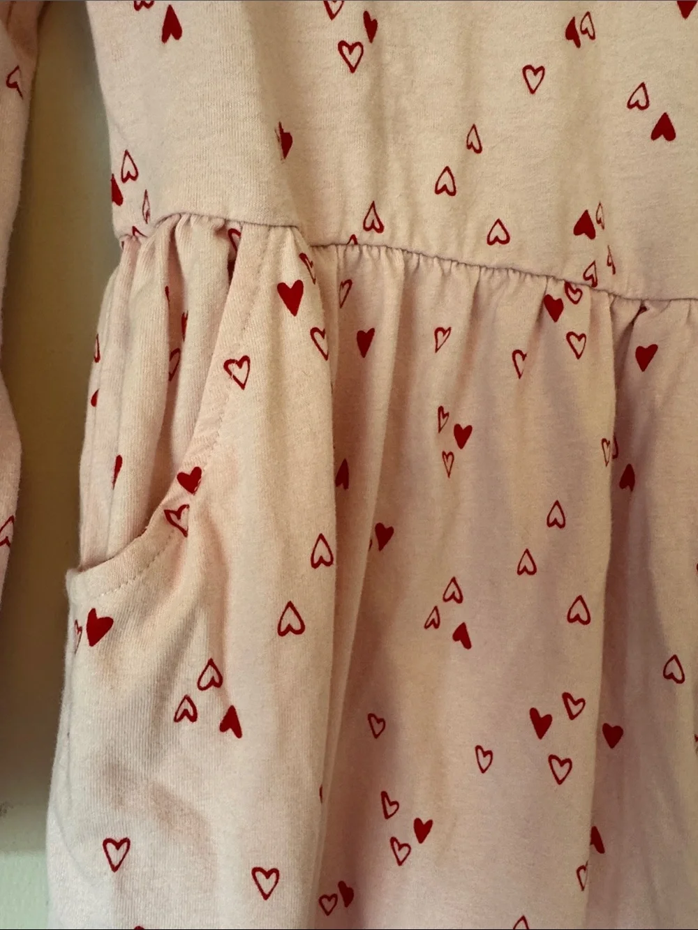 Cat & Jack Pink Dress with Red Heart Print